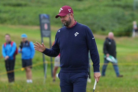 Marc Leishman in actie bij Portush.