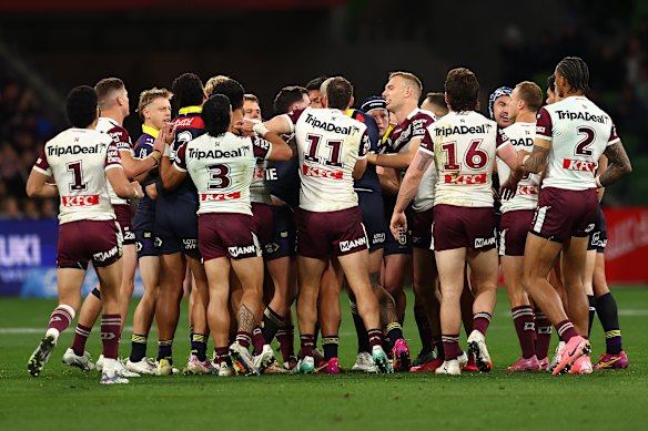 Er was geen gebrek aan intensiteit toen Manly zaterdag botste met Melbourne. 