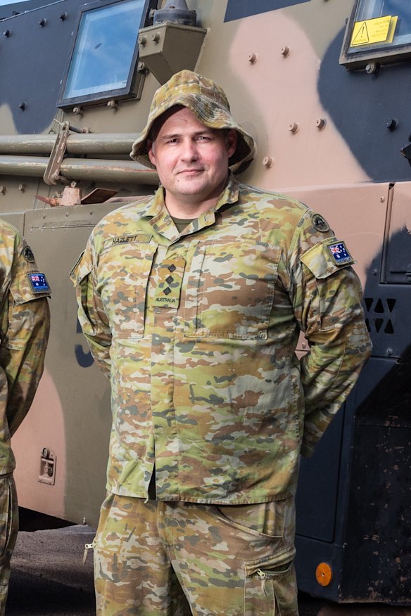 Kapitein Mark Hazlett is in het 31e/42e bataljon en is een sergeant bij de politie van Queensland.