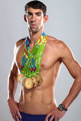 Michael Phelps na de Olympische Spelen in Rio 2016.