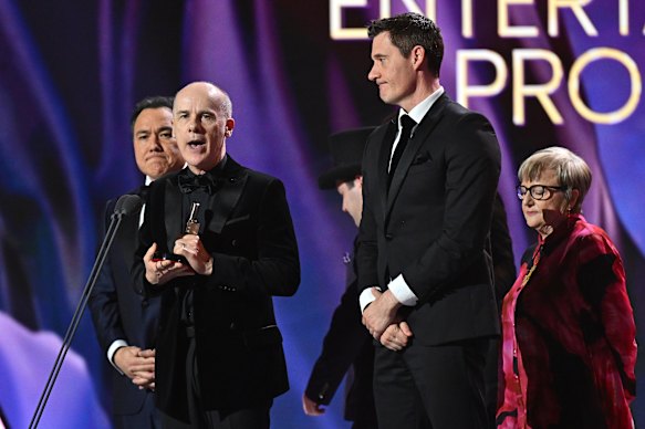 Sam Pang, Tom Gleisner en Ed Kavalee Accepteer Logie Award voor Best Comedy Entertainment Program.