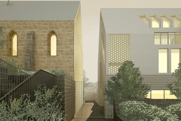 De indruk van een kunstenaar van de voorgestelde ontwikkeling.