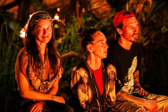 Parvati ondiep in de laatste Tribal Council met Janine Allis en Luke Toki.