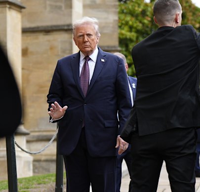 Donald Trump in Windsor Castle, in het VK, op woensdag.