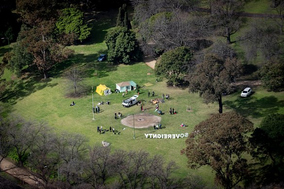 Camp Sovereignty in Kings Domain in het centrum van Melbourne is een heilige plek voor de inheemse gemeenschap.