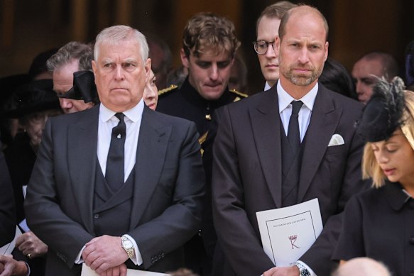 Andrew en prins William wonen op 4 september de begrafenis bij van de hertogin van Kent.