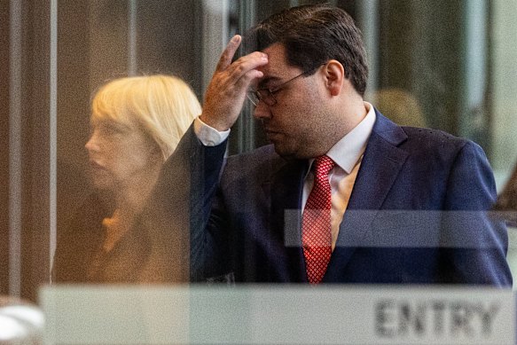 Bruce Lehrmann en zijn advocaat Zali Burrows.